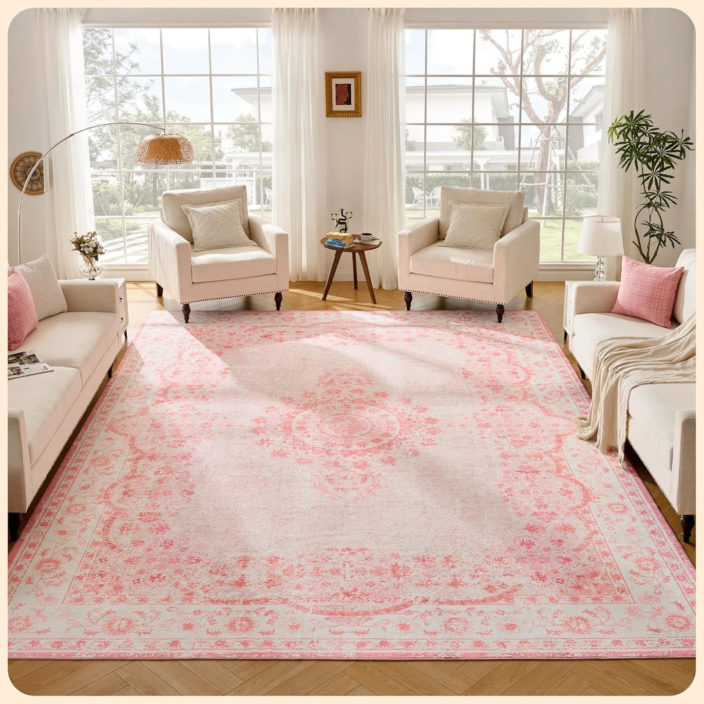 Stylish 10x14 Area Rug - Foldable Machine Washable Design