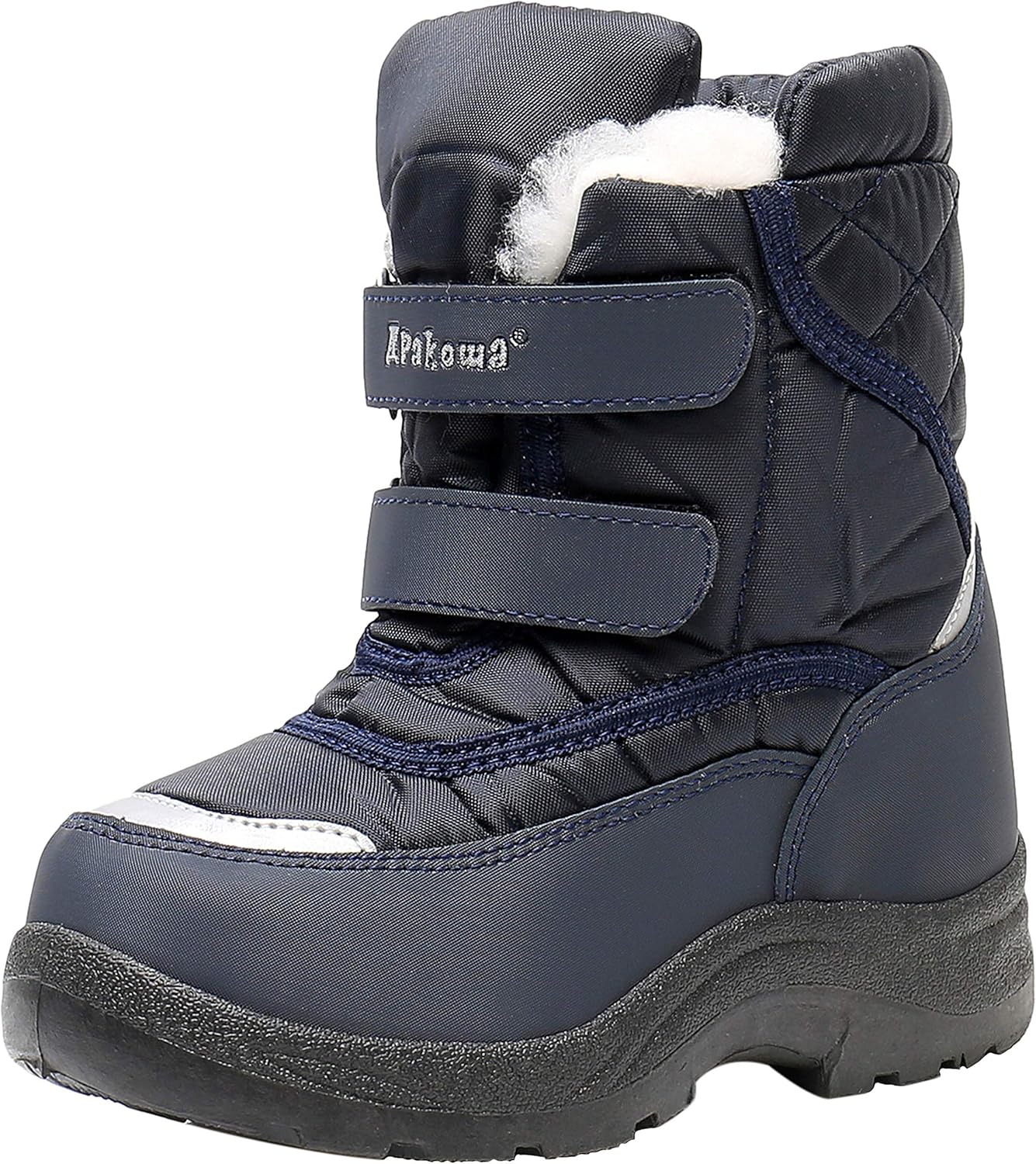 Apakowa Kid's Winter Snow Boots for Boys and Girls - Warm & Dry