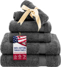 Dark Gray 6 Piece Turkish Cotton Towel Set - Soft 600 GSM