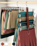 MORALVE Skirt Hangers Space Saving with Clips - 2 Pack - 5-Tier