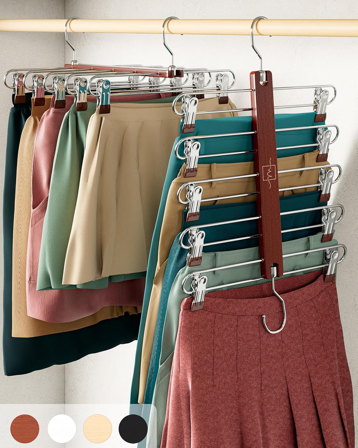 MORALVE Skirt Hangers Space Saving Clips for Closet Organization
