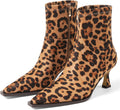 Womens Brown Suede Fall Boots with Side Zip - Pointed Toe