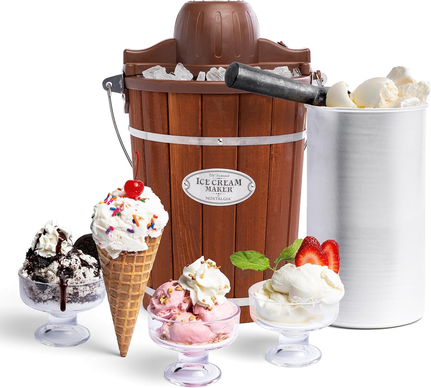 Nostalgia Electric Ice Cream Maker for Homemade Frozen Treats