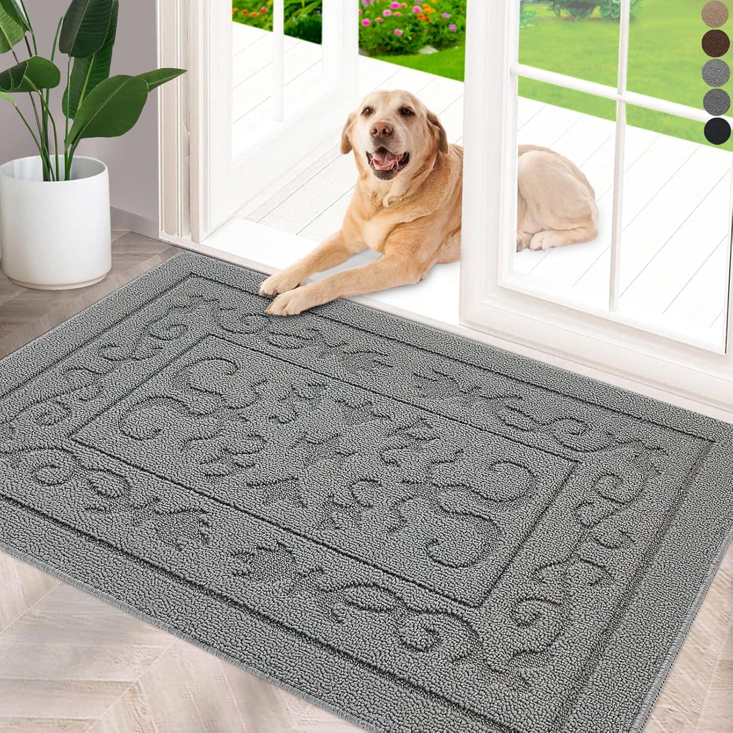 FONEYI Indoor Door Mat 32in x 40in, Non-Slip Entryway Rug