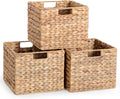 12x12x10 Water Hyacinth Storage Basket Large - Set of 3 for Shelves