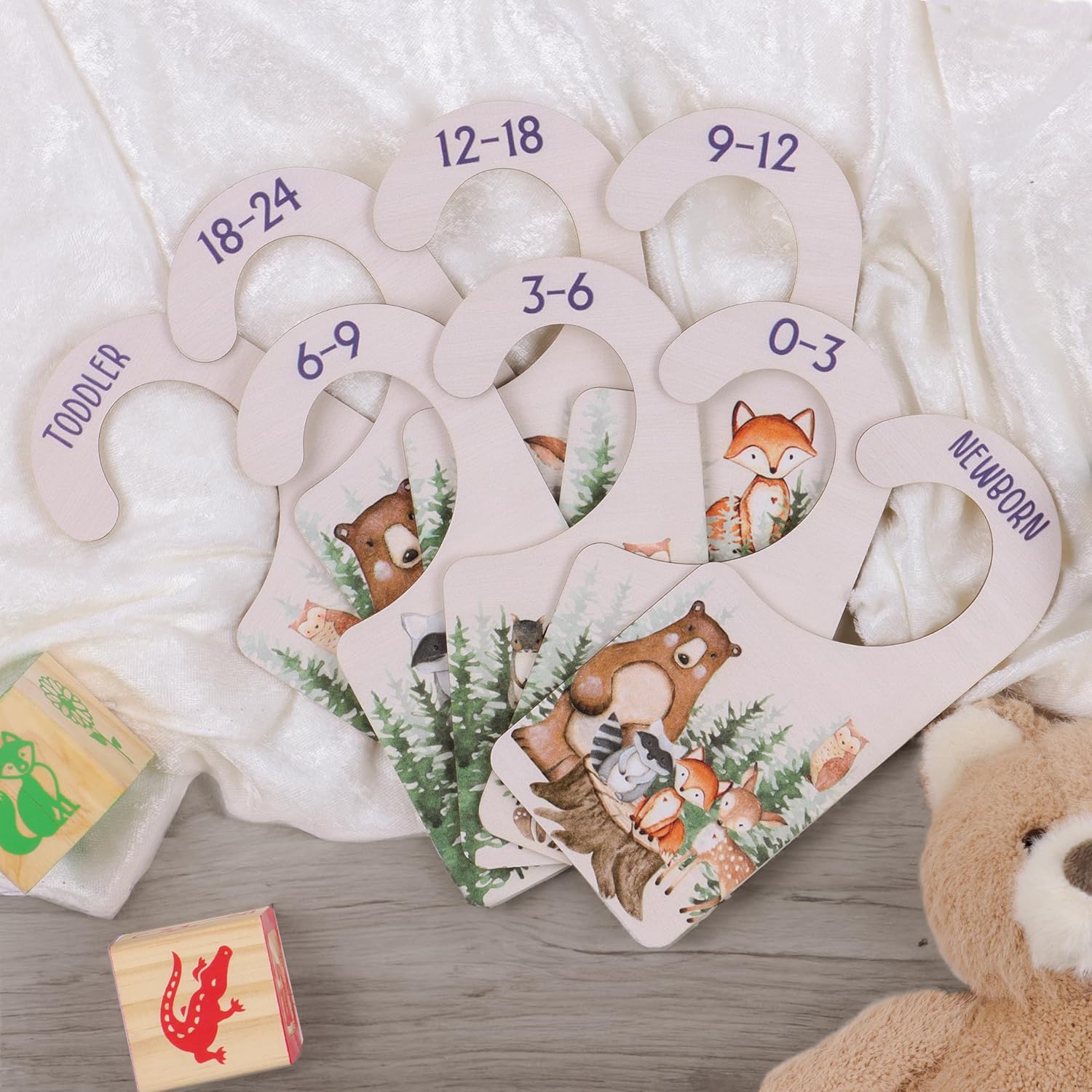 IDYLLICA Premium Wood Baby Closet Dividers - Nursery Organization