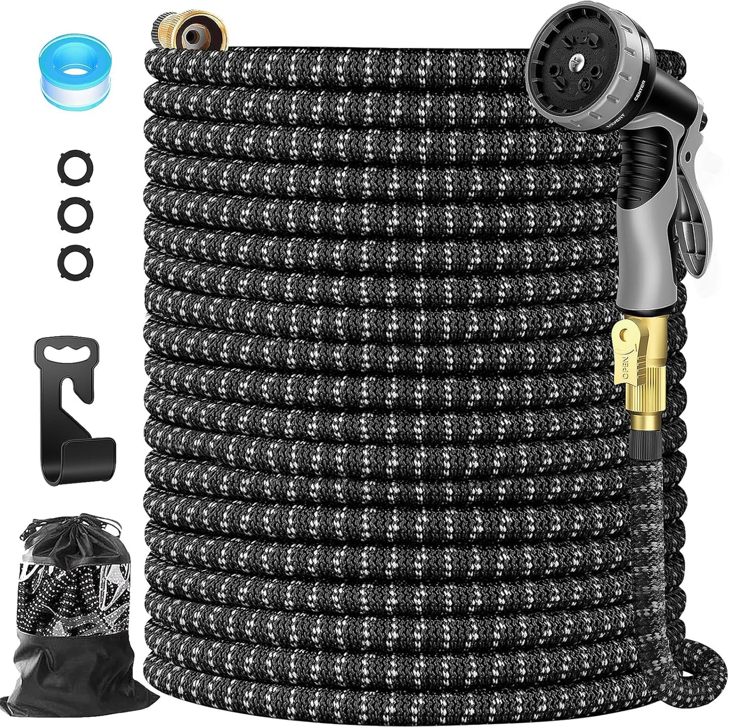 Expandable Garden Hose 100ft with 10 Function Spray Nozzle