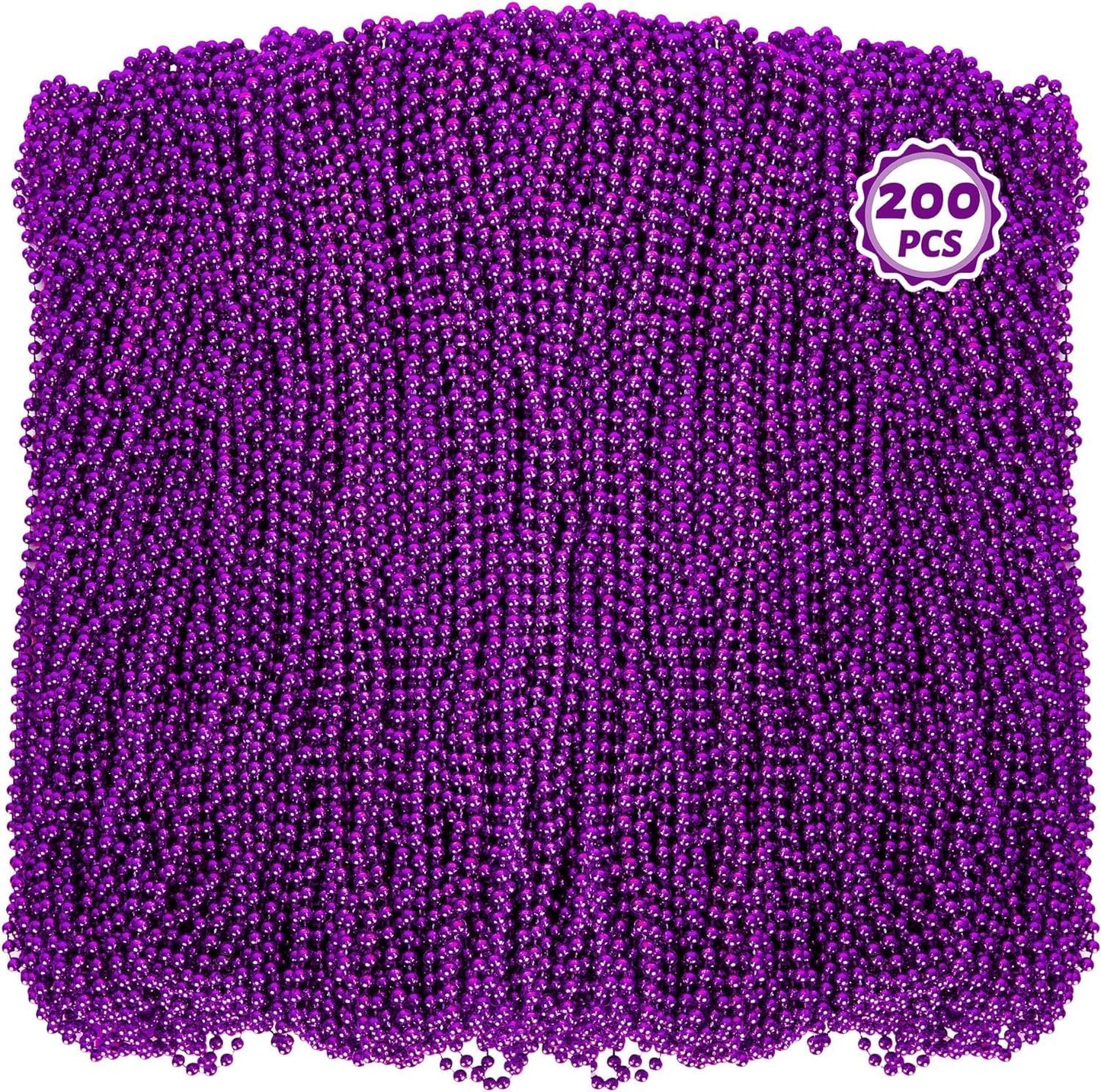 200 Pack Mardi Gras Beads for Costume Accessories and Parties