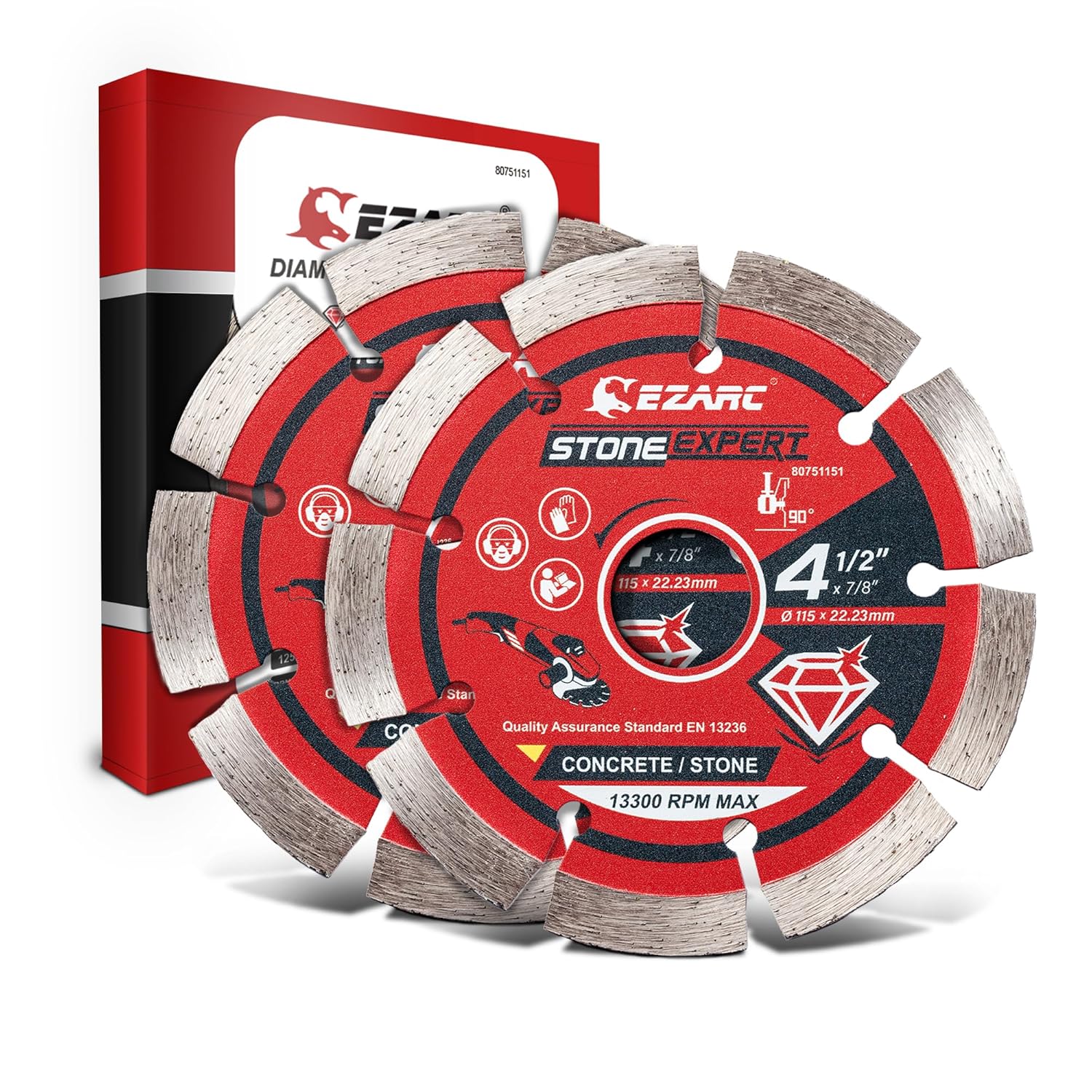 EZARC 4.5 Diamond Blade 2-Pack - Precise Stone Cutting