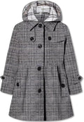 Girls Dress Coat Wool Blend Hooded Peacoat - Warm Everyday Style