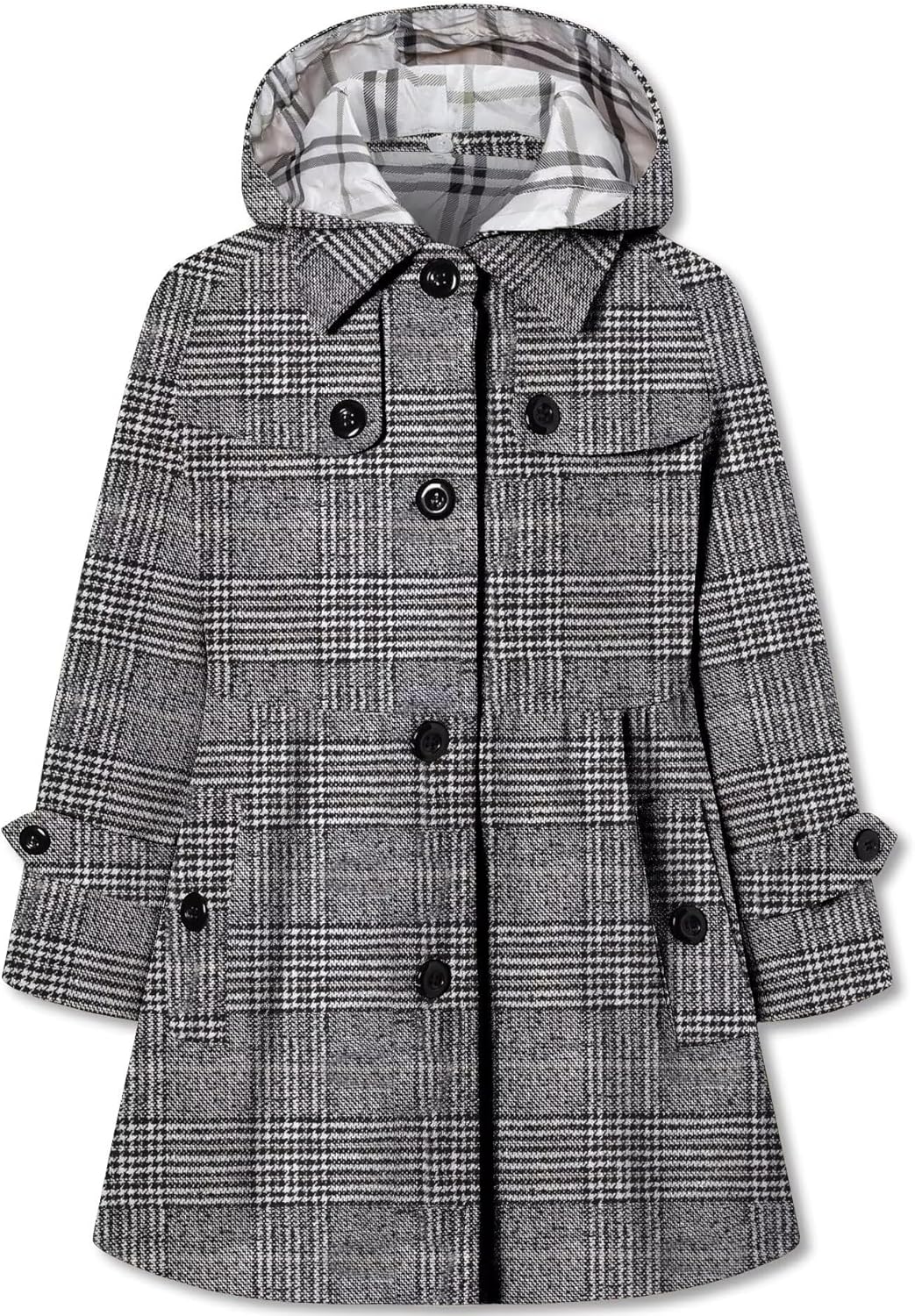 Betusline Girls' Dress Coat - Stylish Wool Blend Peacoat