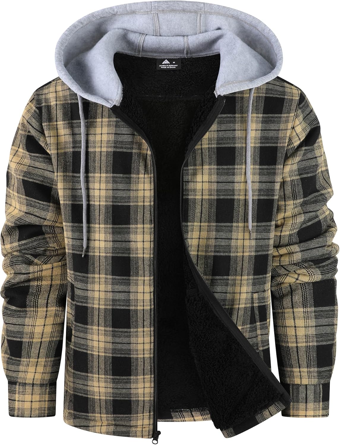 ZITY Flannel Jacket for Men - Warm Sherpa Lined Winter Coat