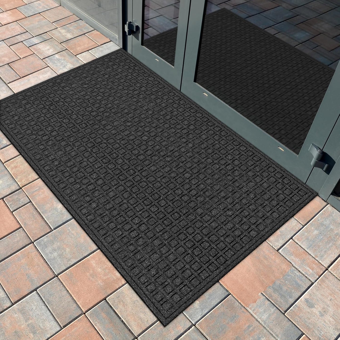 Apache Mills Textures Heavy Duty Onyx Door Mat for All Weather