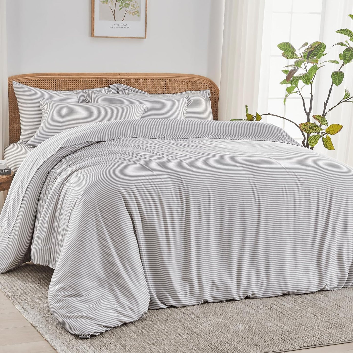 DOZ Duvet Cover Set: Buttery Soft Bamboo Cooling Comfort