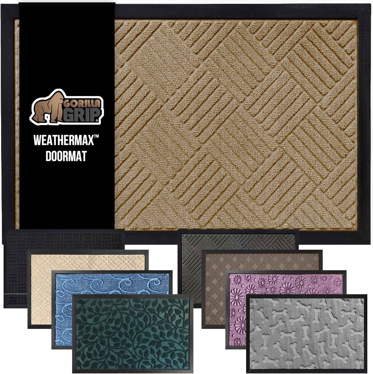 GORILLA GRIP Waterproof All-Season WeatherMax Doormat for Home