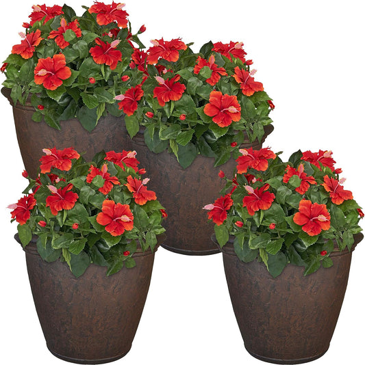 24-Inch Anjelica Large Plastic Pot for Plants - Durable Planter