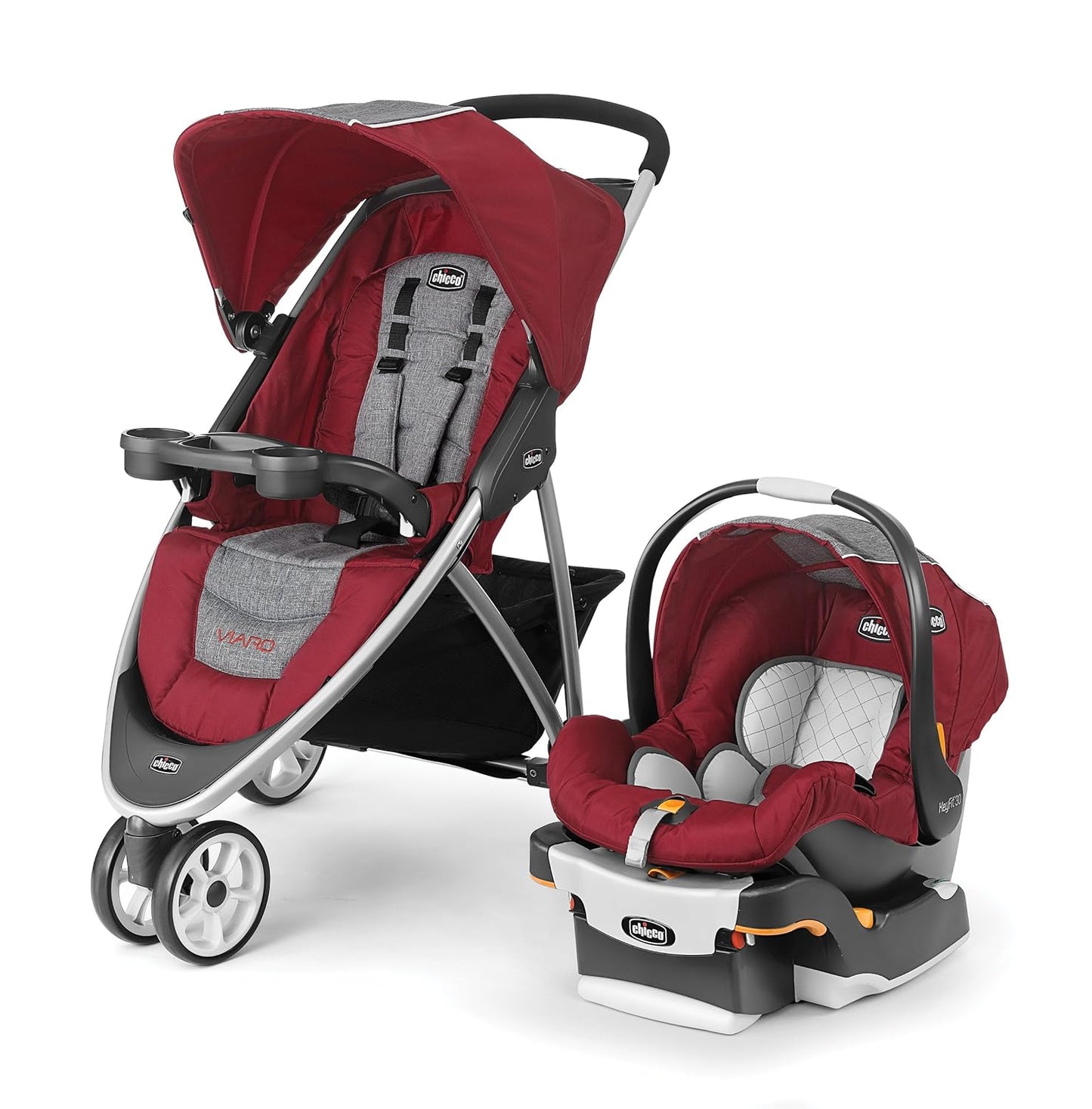 Chicco Viaro Travel System in Cranberry - Lightweight & Versatile