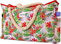 SHYLERO Beach Bag and Pool Bag - Family Size Zippered Tote
