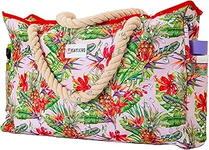 SHYLERO Beach Bag with Airtight Pouch and Multiple Pockets