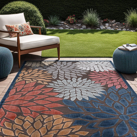 Beverly Rug Outdoor Rug 5x7 Modern Floral Tropical Area Rug