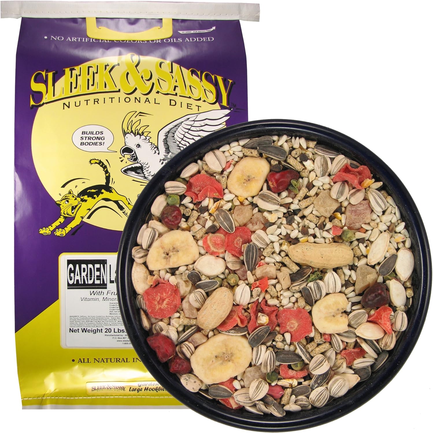 SLEEK & SASSY Garden Large Hookbill Parrot Food for Birds