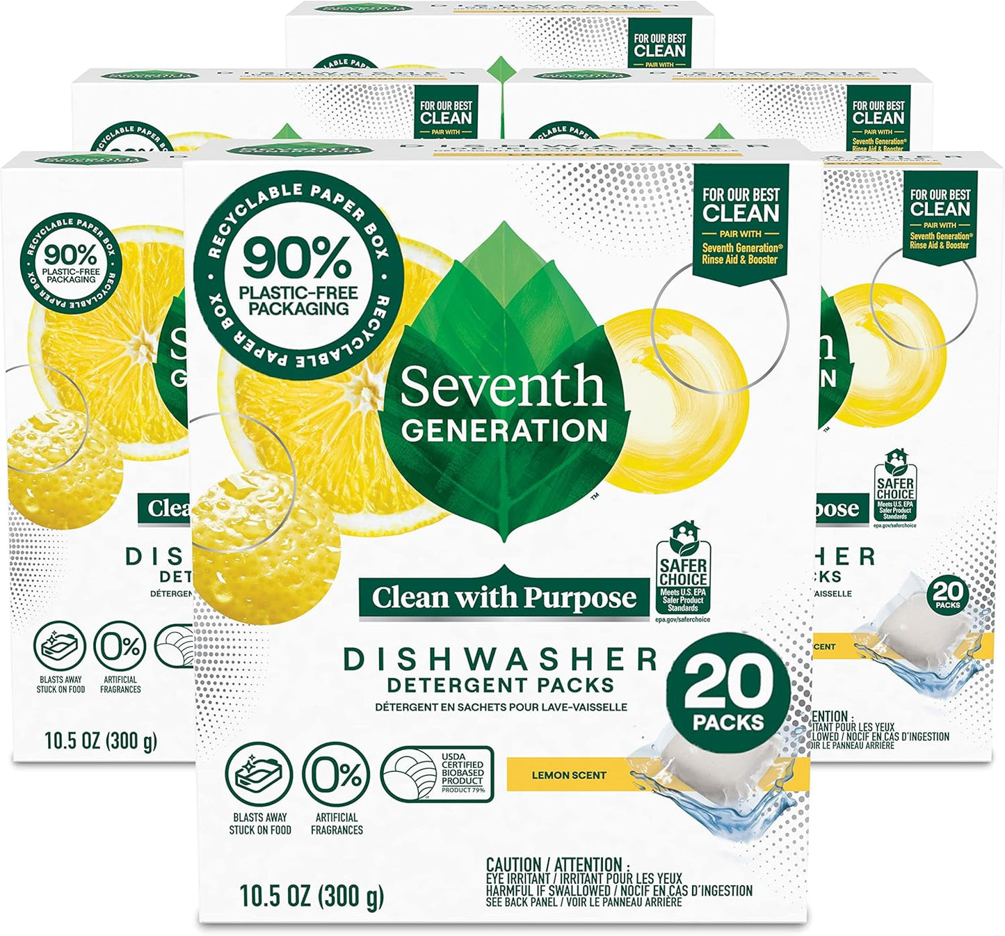 Seventh Generation Dishwasher Detergent Packs for Sparkling Dishes