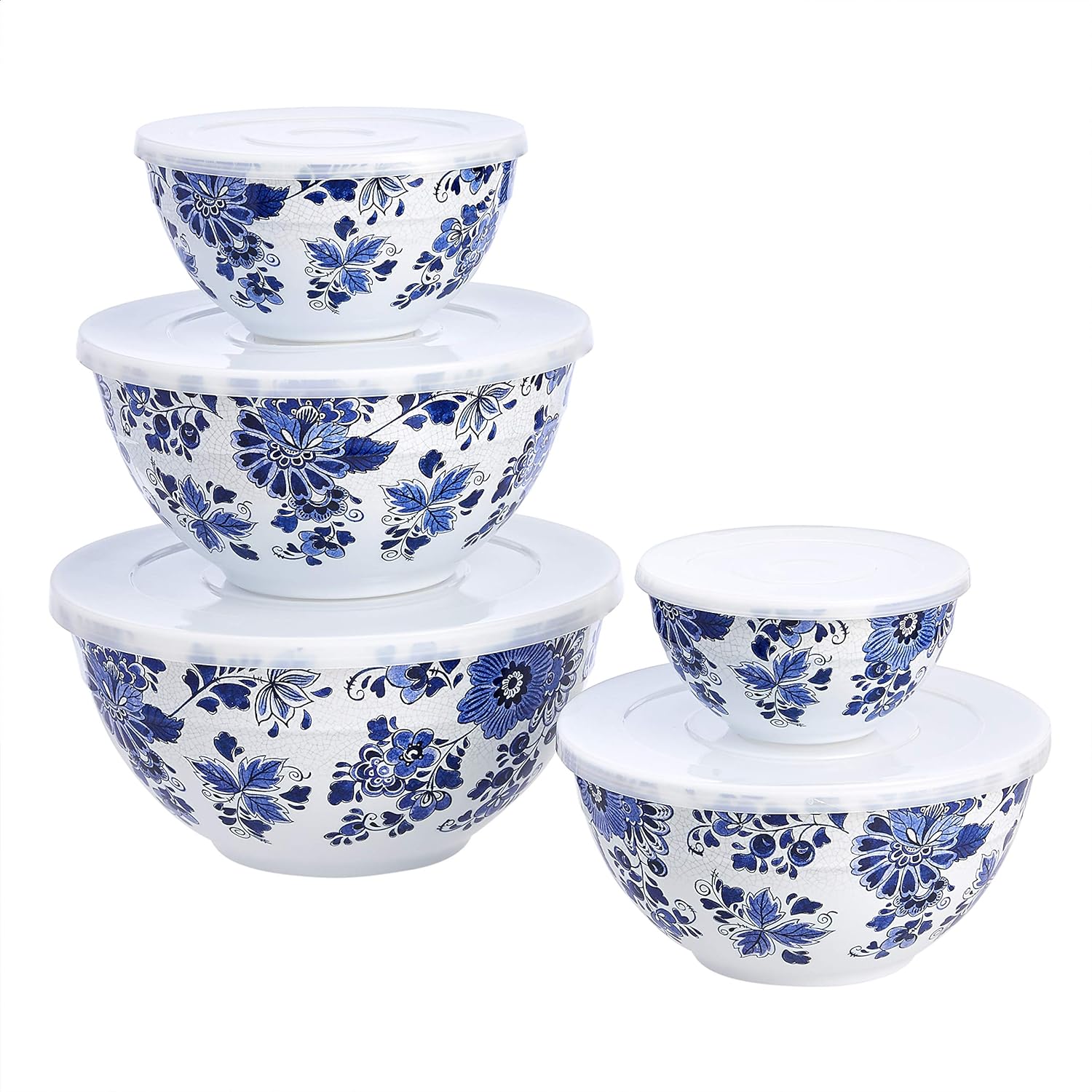 Nesting Melamine Mixing Bowl Set with Lids for Kitchen Use