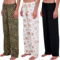 Womens Ultra-Soft Pajama Lounge Pants 3 Pack - Comfy Stretch Fit