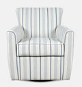 Swivel Upholstered Accent Chair: Blue Stripe Bliss