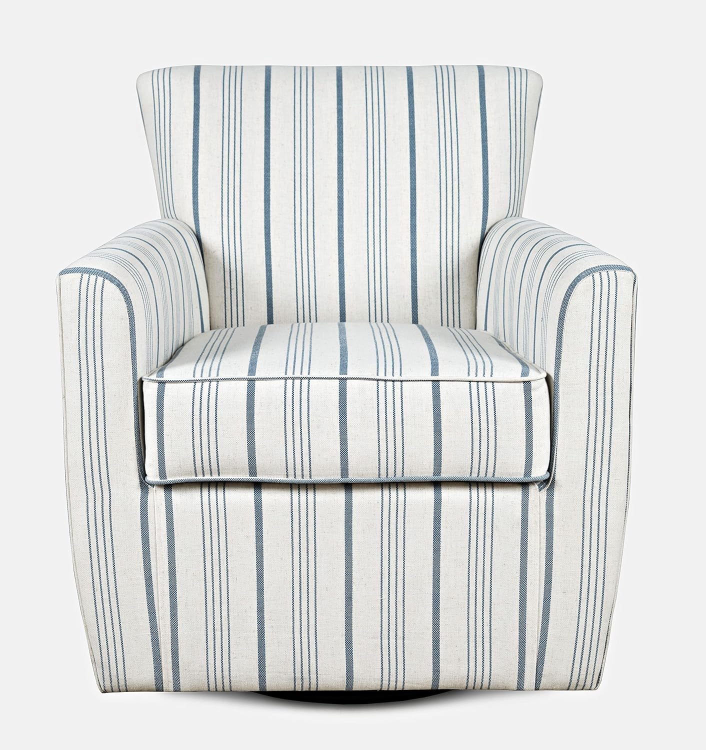 Swivel Upholstered Accent Chair: Blue Stripe Bliss