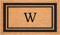 Monogram Doormat 24in x 48in Black Border - Oversized Entry Mat