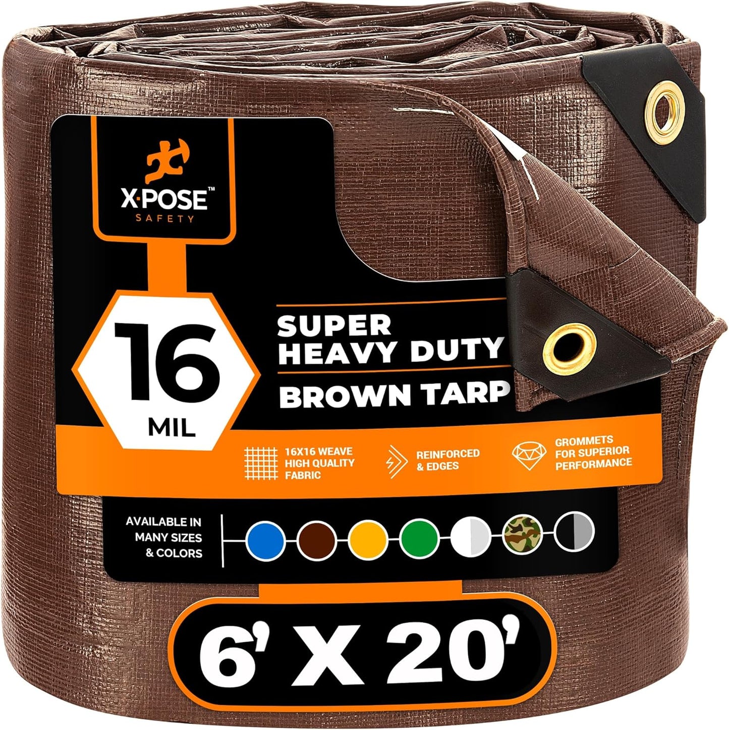 6ft x 20ft Super Heavy Duty 16 Mil Brown Poly Tarp Cover Review