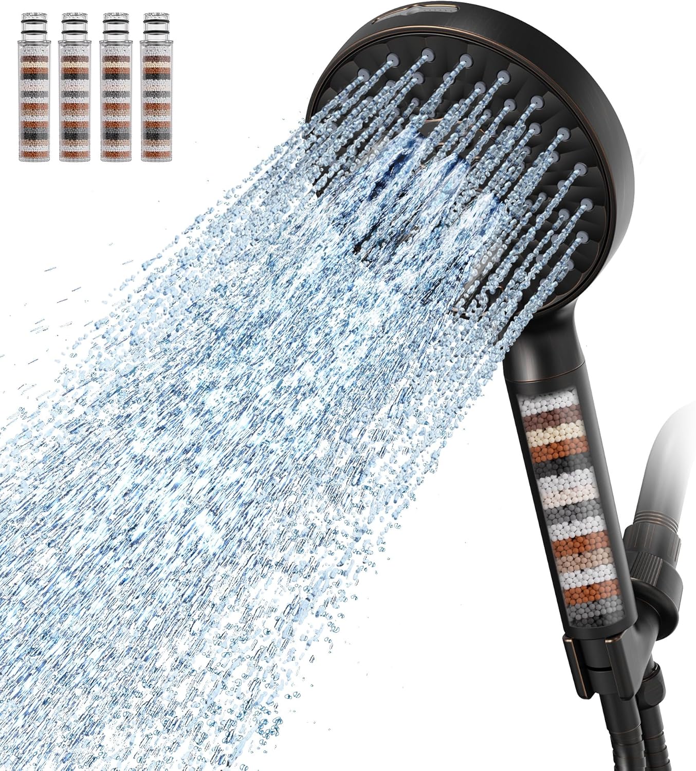 Filtered Shower Head with Handheld High Pressure 9 Spray Modes