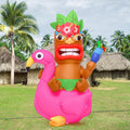 Inflatable Tiki Flamingo Surfboard 5 ft Decoration - LED Yard