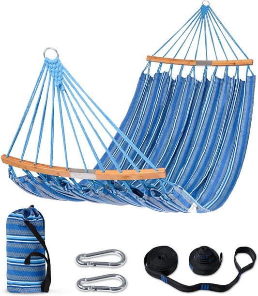 SUNCREAT Double Hammock with Curved Spreader Bar for Comfort