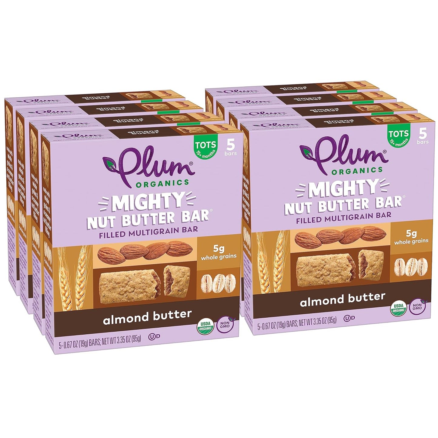 Plum Organics Mighty Nut Butter Bars - Organic Toddler Snacks
