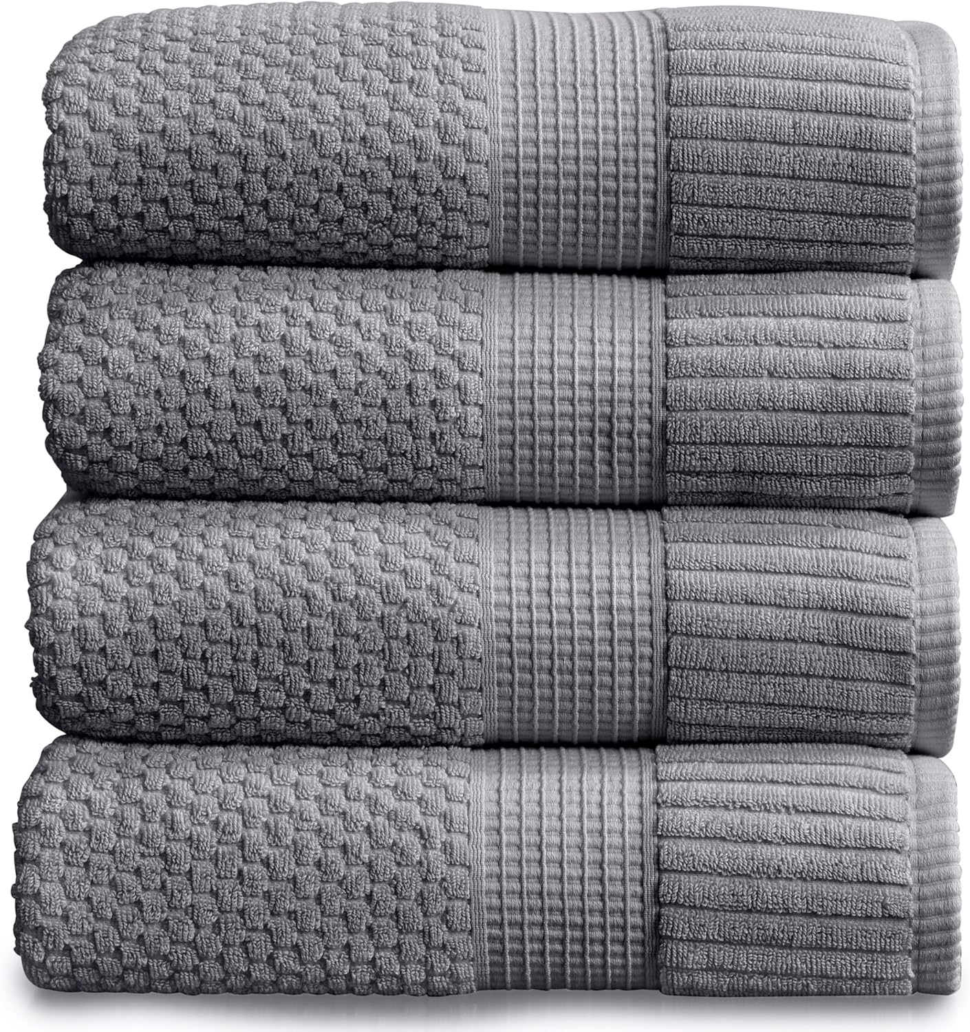 Super Soft 100% Cotton Bath Towel 4 Pack for Ultimate Comfort