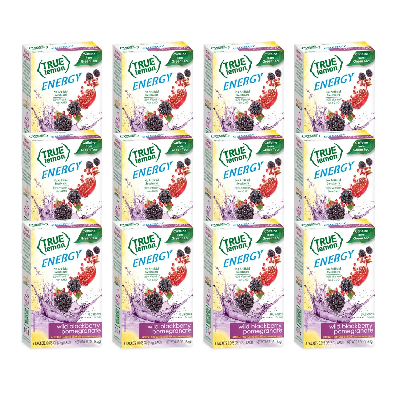 TRUE CITRUS Wild Blackberry Pomegranate Energy Drink Mix Pack