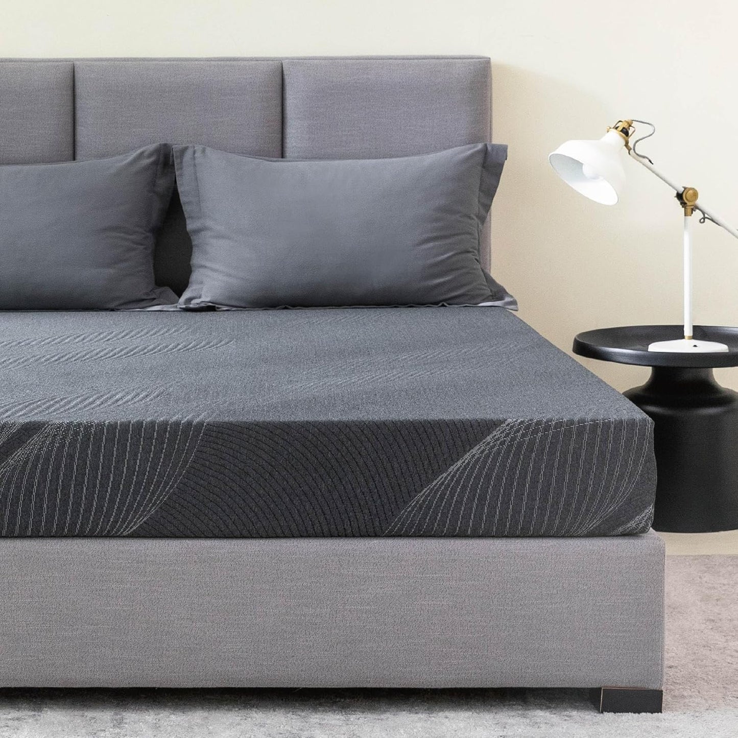 Queen Mattress 8 Inch Charcoal Memory Foam for Comfortable Sleep