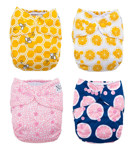 Nora's Nursery Cloth Pocket Diapers - Reusable & Adjustable for Newborns
