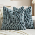 FUTEI Blue Decorative Throw Pillow Covers 24x24 in Set of 2 - Soft