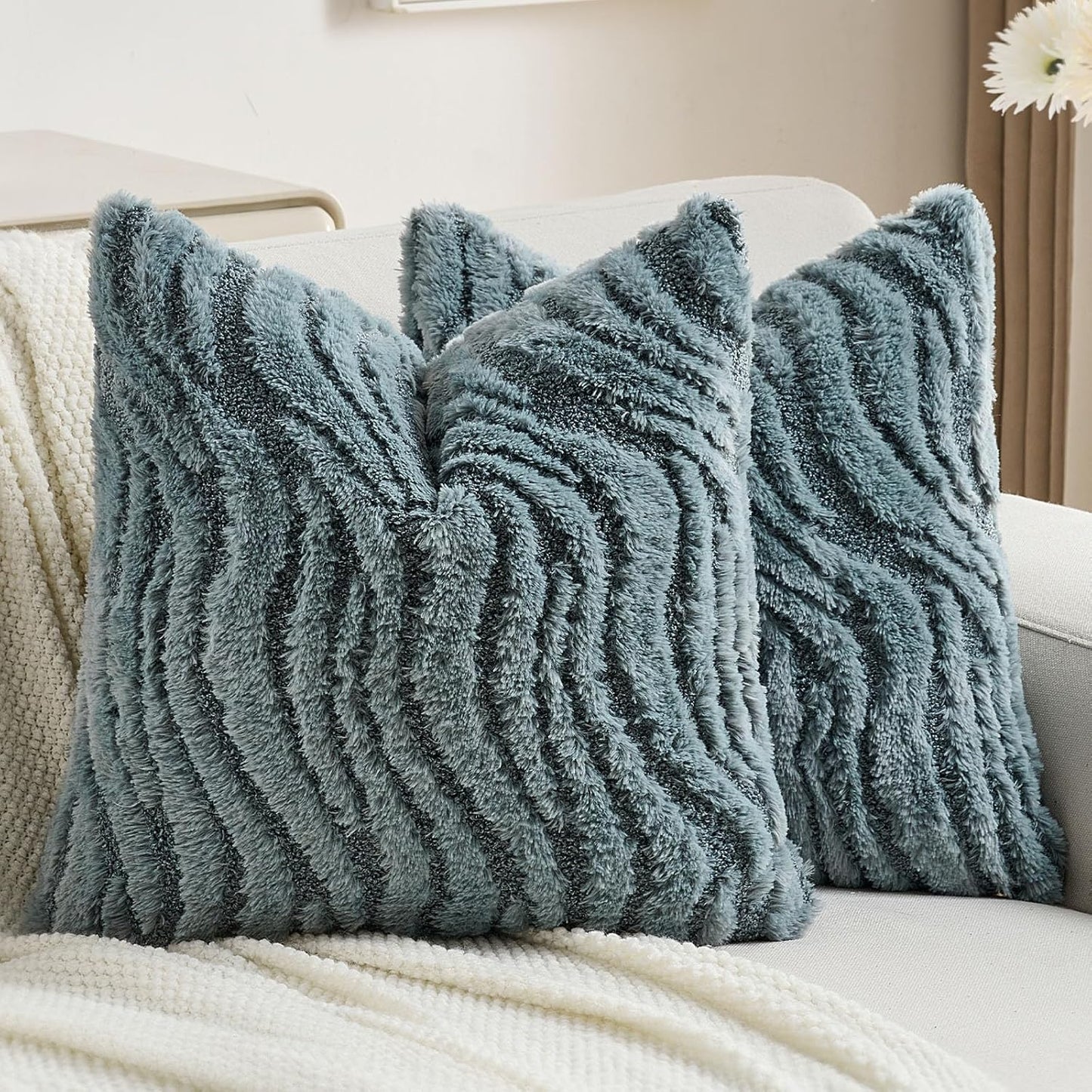 FUTEI Blue Decorative Throw Pillow Covers for Cozy Home Decor