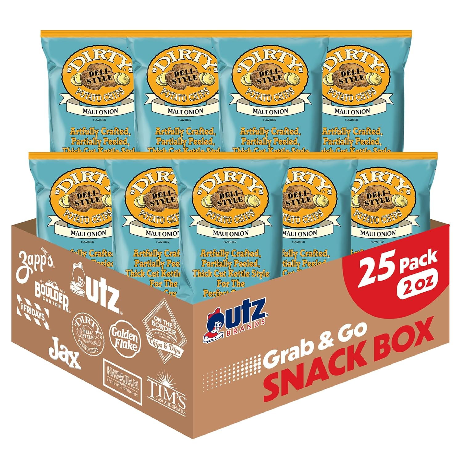 Dirty Kettle Potato Chips, Maui Onion Flavor, 25 Count Bags