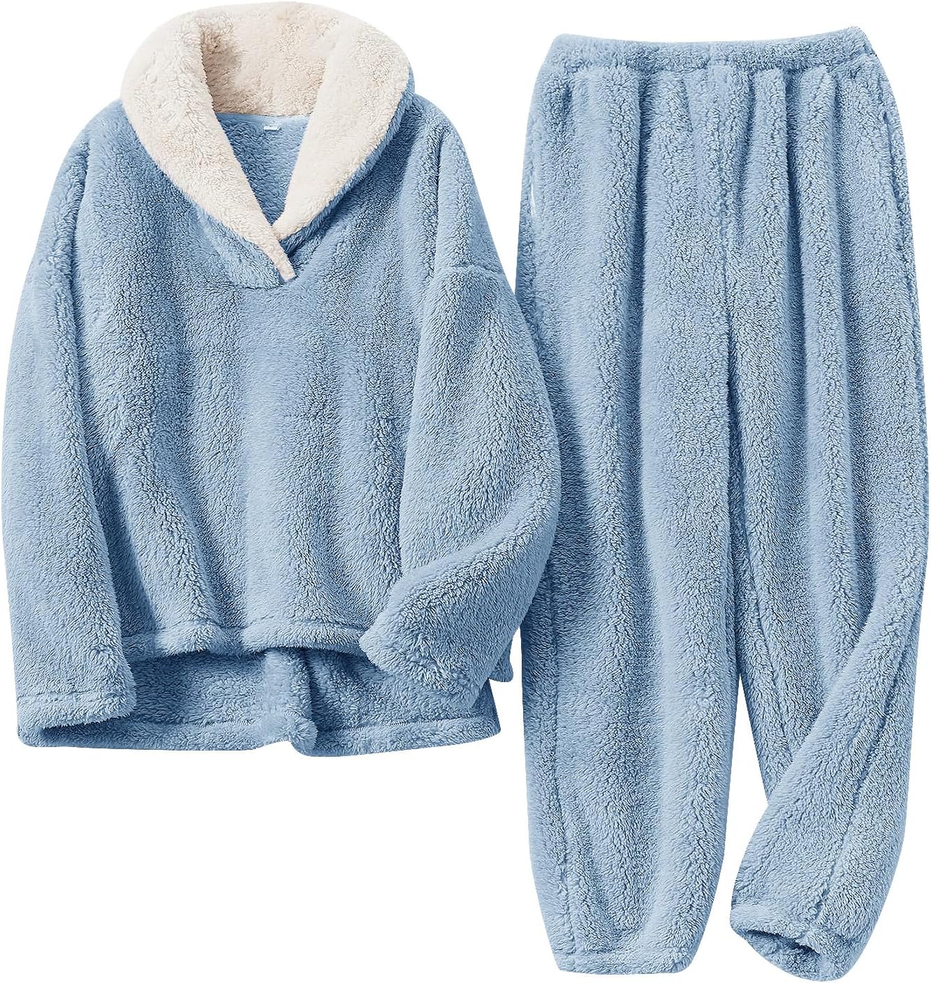 Fluffy Pajamas for Women Set Soft Comfy Fleece Pjs for Winter