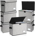 Comic Book Storage Boxes 6-Pack 15.8 x 7.9 x 11.4 in - Gray