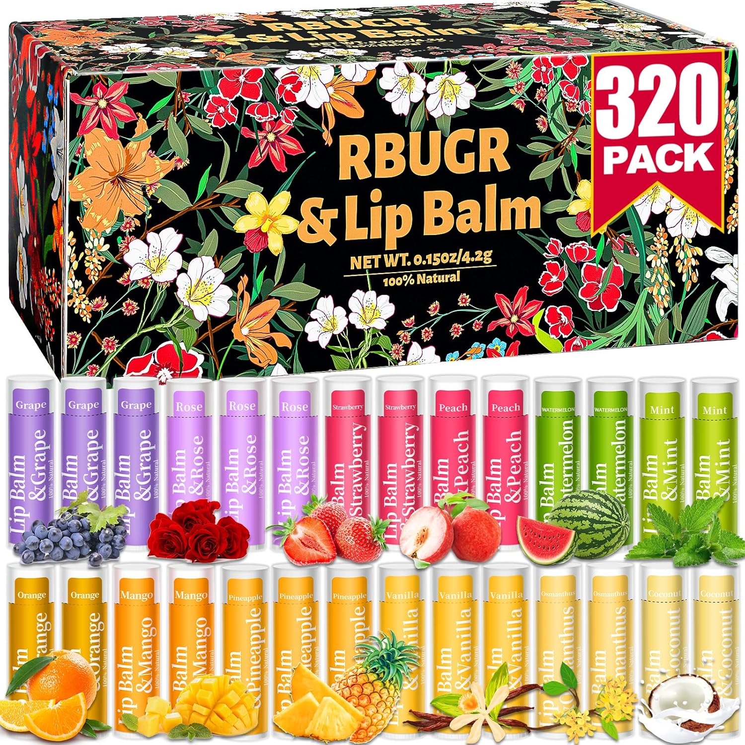 320 Pcs Lip Balm Bulk Set for Moisturizing Cracked Lips