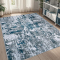 5x8 Area Rug Washable - Low Pile Abstract Rug for Living Room
