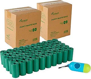 Biodegradable Dog Poop Bags with Dispenser and Leash Clip