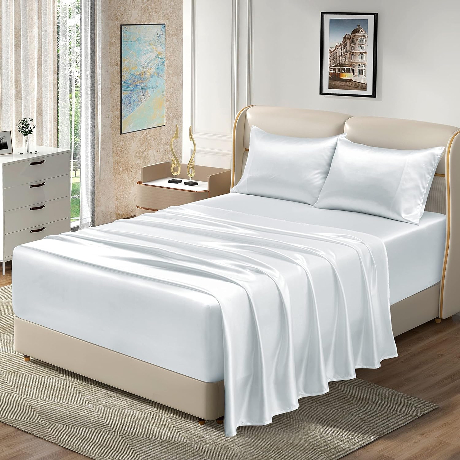 Homiest Extra Deep Pocket Satin Sheets King Size Bed Set Review