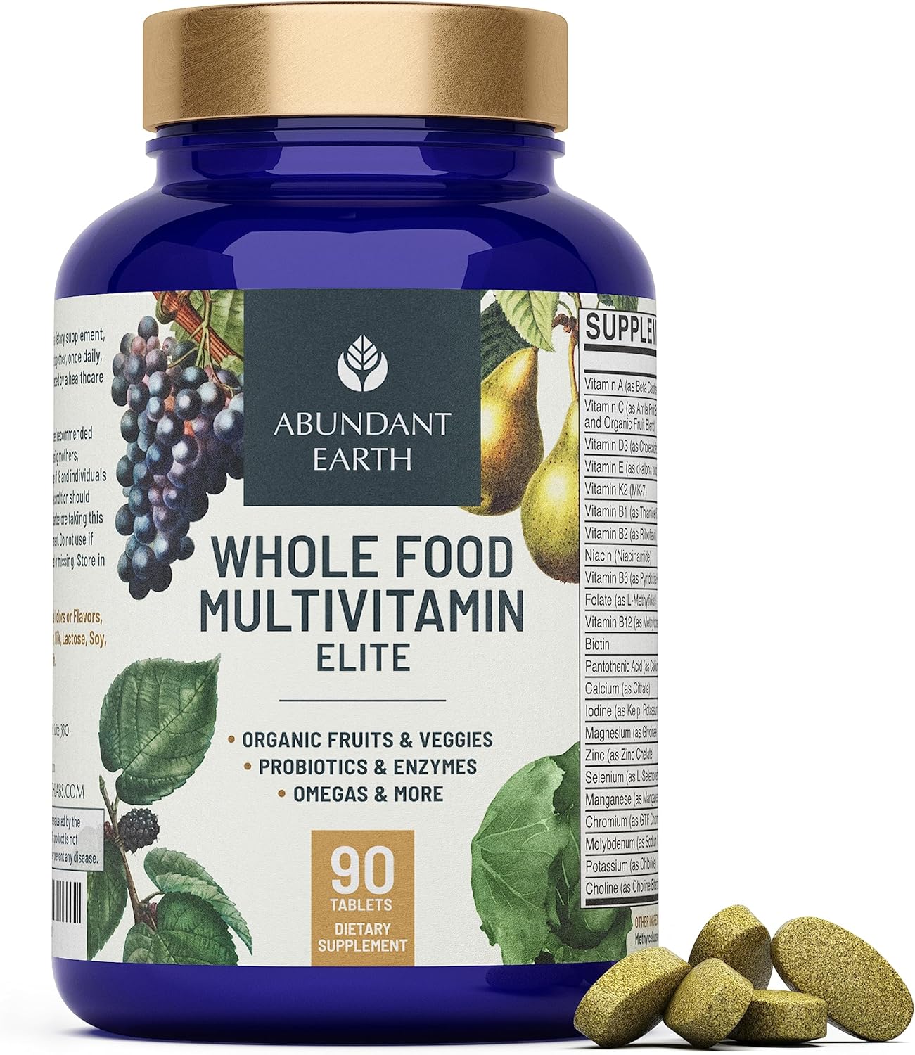 Whole Food Multivitamin for Women and Men with Probiotics
